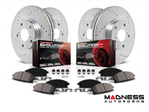 Honda Civic Brake Kit - Front + Rear - PowerStop - Drilled/ Slotted Rotors + Carbon-Fiber Ceramic Pads - `13-`15